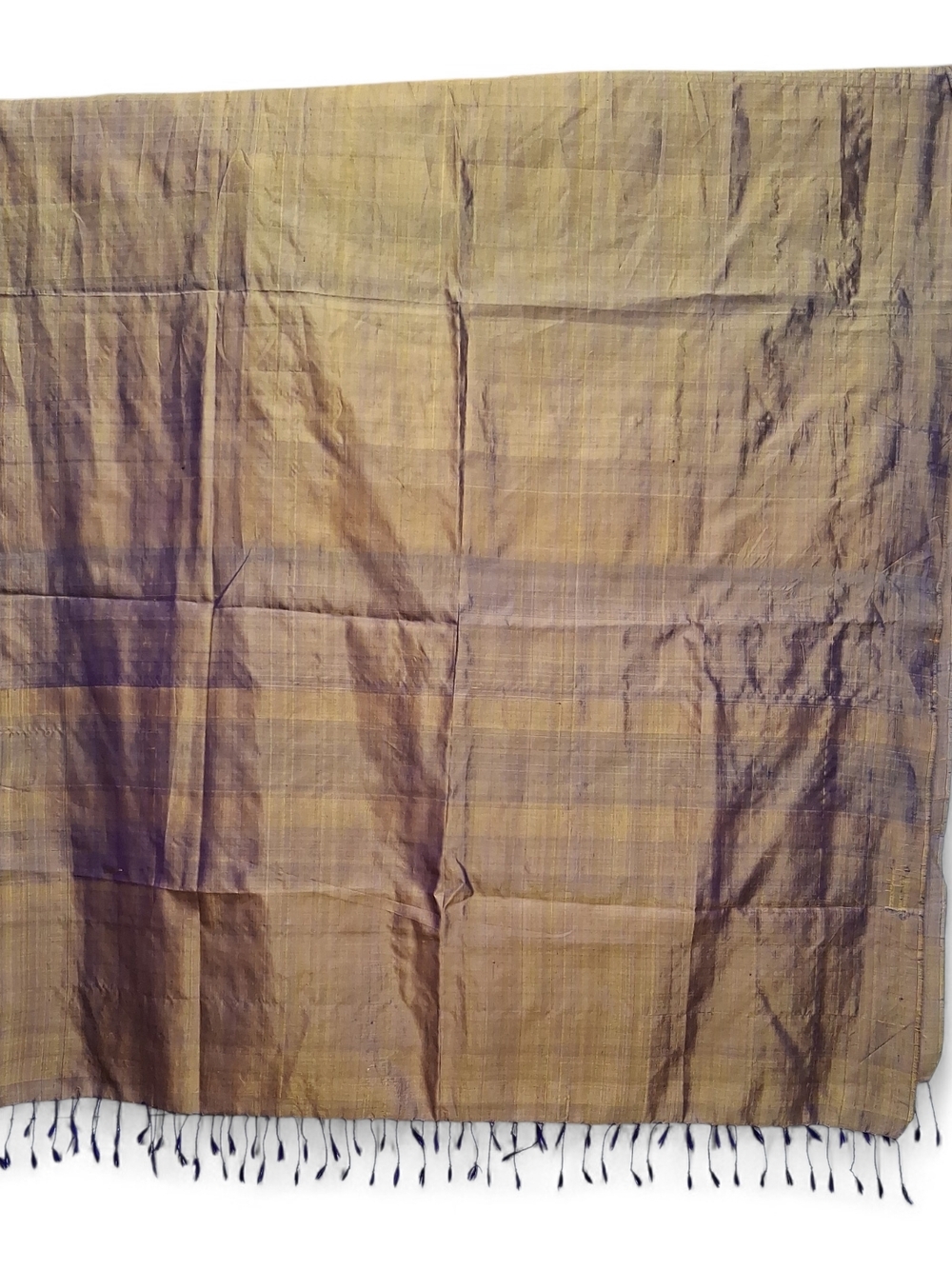 Women's Iridescent Gold Purple Silk Wide Scarf 32" X 72" - Picture 5 of 5